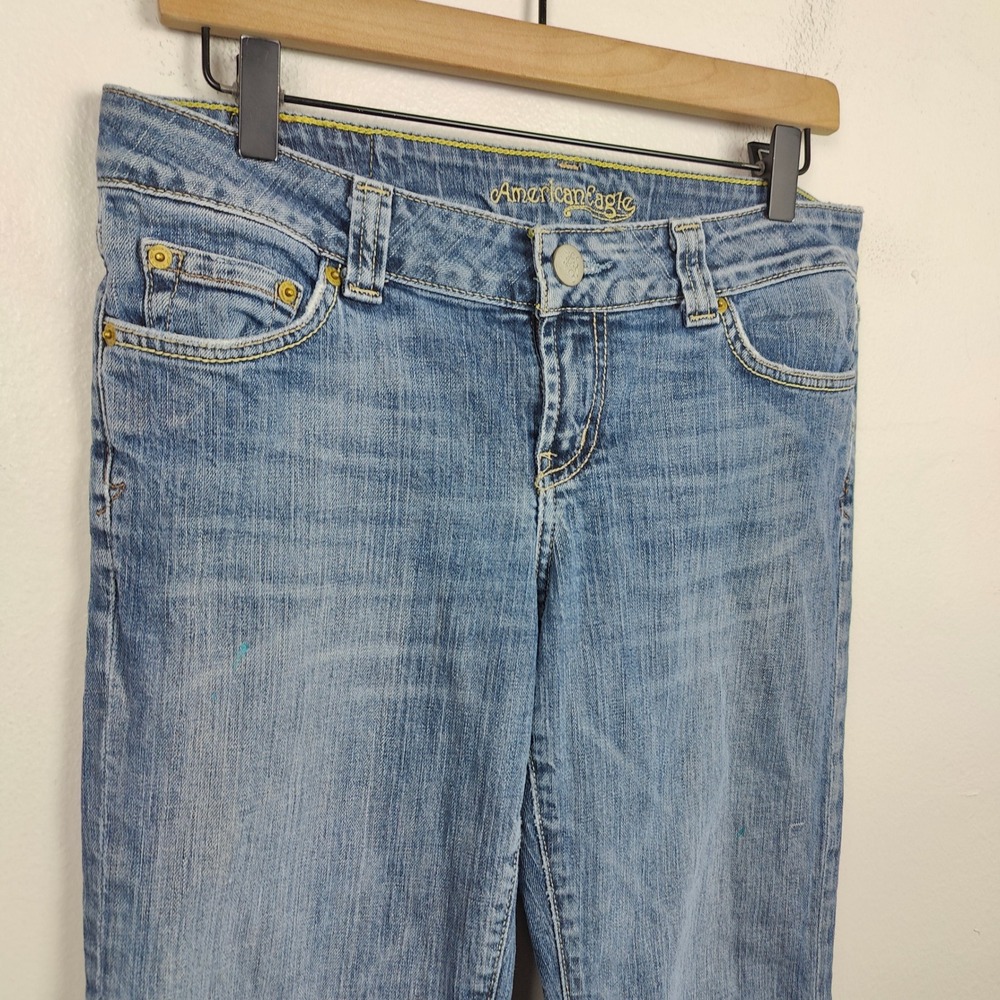 Vintage Y2K American Eagle Boyfriend 77 Jeans Womens 8 Short Low Rise Bootcut - Picture 3 of 16